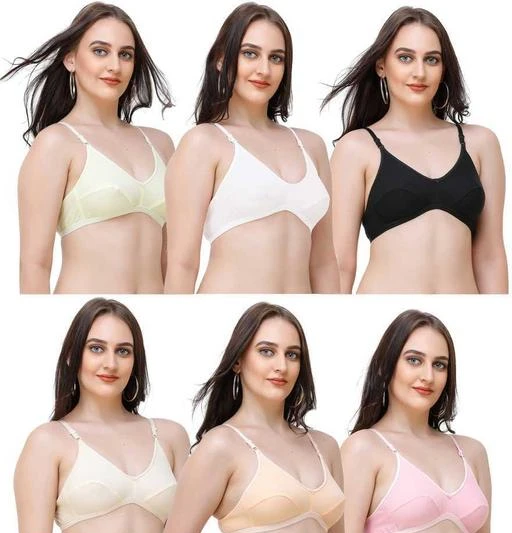 Checkout this latest Bra
Product Name: *Women Non Padded Everyday Bra*
Fabric: Cotton Blend
Print or Pattern Type: Solid
Padding: Non Padded
Type: Everyday Bra
Seam Style: Seamed
Multipack: 6
Sizes:
30A, 32A, 34A, 36A, 28B, 30B (Underbust Size: 25 in, Overbust Size: 31 in) 
32B (Underbust Size: 27 in, Overbust Size: 33 in) 
34B (Underbust Size: 29 in, Overbust Size: 35 in) 
36B (Underbust Size: 31 in, Overbust Size: 37 in) 
Country of Origin: India
Easy Returns Available In Case Of Any Issue


Catalog Rating: ★4.2 (74)

Catalog Name: Women Non Padded Everyday Bra
CatalogID_928820
C76-SC1041
Code: 472-6105503-357
