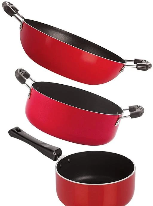 Checkout this latest Pot & Pan Sets
Product Name: *Nirlon Non-Stick 3 Layer Coated Chemical Free Aluminium Kitchen Utencils Combo Set with Steel Lid*
Material: Aluminium
Shape: Round
Surface Coating: Non Stick.
Product Breadth: 11 Cm
Product Height: 15 Cm
Product Length: 13 Cm
Net Quantity (N): Pack Of 3
Established in the year 1994, Nirlon is in manufacturing of nonstick cookware and kitchen products that enable our customers to cook healthy, tasty food with convenience. Our products are made from non-toxic and high grade raw material, which brings warmth to every meal by creating a perfect blend of aesthetics and functionality. We are inspired by trends to create beautiful kitchen stories that bring out the culinary artist in you.
Country of Origin: India
Easy Returns Available In Case Of Any Issue


SKU: KD13_SP(B)_CS22
Supplier Name: NIRLON KITCHENWARE PVT LTD

Code: 8701-61326158-5185

Catalog Name: Nirlon Pot & Pan Sets
CatalogID_16154182
M08-C23-SC1595