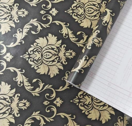 Flipkart SmartBuy 1000 cm Cream and Black Damask Wallpaper1000CM X45CM  Self Adhesive Sticker Price in India  Buy Flipkart SmartBuy 1000 cm Cream  and Black Damask Wallpaper1000CM X45CM Self Adhesive Sticker online