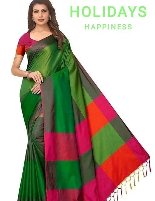 Checkout this latest Sarees
Product Name: *Trendy Ensemble Sarees*
Saree Fabric: Sana Silk
Blouse: Separate Blouse Piece
Blouse Fabric: Sana Silk
Pattern: Colorblocked
Blouse Pattern: Solid
Multipack: Single
Sizes: 
Free Size (Saree Length Size: 5.3 m, Blouse Length Size: 0.8 m) 
Country of Origin: India
Easy Returns Available In Case Of Any Issue


SKU: Sana Green Happy
Supplier Name: LAVYA EXPORT

Code: 392-61608692-994

Catalog Name: Alisha Fashionable Sarees
CatalogID_16249552
M03-C02-SC1004