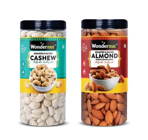 Checkout this latest Dry Fruits
Product Name: *Wondernut Roasted Cashew Nut (250g) and Roasted California Almonds (250g) 500g Dry Fruits Combo Pack- Cashews, Almonds  (2 x 250 g)*
Product Name: Wondernut Roasted Cashew Nut (250g) and Roasted California Almonds (250g) 500g Dry Fruits Combo Pack- Cashews, Almonds  (2 x 250 g)
Brand Name: Wondernut
Brand: others
Form: Softgel
Quantity: Below 250mg
Multipack: 2
Maximum Shelf Life: 6 months
 All your daily nutrient needs are now in an single pack at best price. This pack Includes: •Roasted & Salted California Almonds 250g • Roasted Cashew 250g•
Country of Origin: India
Easy Returns Available In Case Of Any Issue


SKU: 205048
Supplier Name: AMAN FOOD CORPORATION

Code: 896-61608741-8901

Catalog Name: DRY FRUITS
CatalogID_16249572
M16-C66-SC1738
