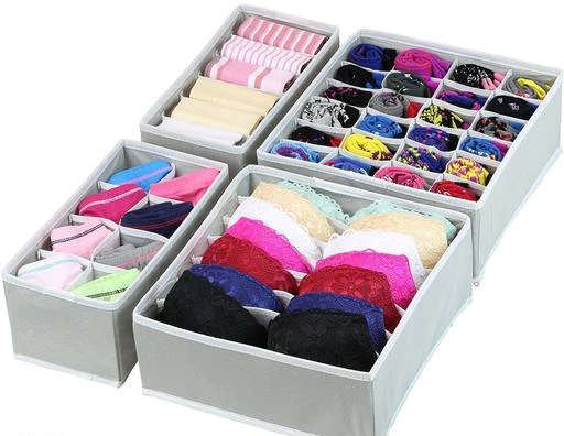 Checkout this latest Boxes, Baskets & Bins_500-1000
Product Name: *Set of 4 Foldable Storage Box Drawer Divider Organizer Closet Storage for Socks Bra Tie Scarfs - Grey*
Material: Cloth
Pack: Pack of 1
Product Length: 33 cm
Product Breadth: 31 cm
Product Height: 4 cm
Country of Origin: India
Easy Returns Available In Case Of Any Issue


SKU: SET4_INNORG_GREY
Supplier Name: INNOVENT E-COM LLP

Code: 694-6179219-129

Catalog Name: Modern Storage Boxes
CatalogID_943110
M08-C25-SC1625