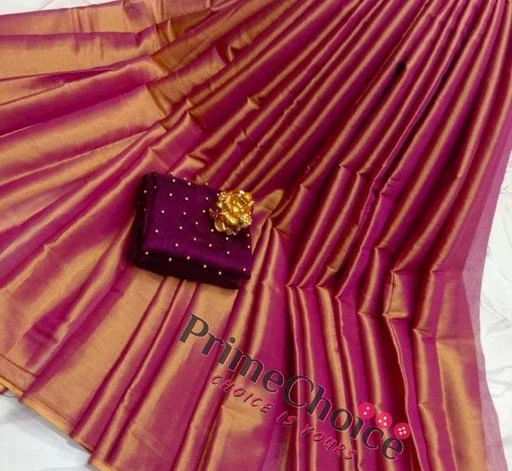 Checkout this latest Sarees
Product Name: *PRIMECHOICE Brand Best Quality Of Uppada Tissue RANI Saree With Separate Pearl-Moti Work Stylish Blouse Peace For Women.*
Saree Fabric: Cotton
Blouse: Separate Blouse Piece
Blouse Fabric: Satin Silk
Pattern: Zari Woven
Blouse Pattern: Embellished
Multipack: Single
Sizes: 
Free Size (Saree Length Size: 5.5 m, Blouse Length Size: 0.8 m) 
Country of Origin: India
Easy Returns Available In Case Of Any Issue


Catalog Rating: ★4 (122)

Catalog Name: Aishani Graceful Sarees
CatalogID_16329508
C74-SC1004
Code: 683-61806323-999