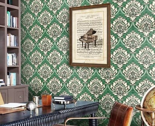 44 Green Damask Wallpaper on WallpaperSafari  Victorian wallpaper Damask  wallpaper Grey and green wallpaper