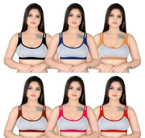 Checkout this latest Sports Bra
Product Name: *Kklovy women cotton non padded sports bra combo pack of 6*
Fabric: Hosiery
Color: Grey
Coverage: Full
Net Quantity (N): 6
Occassion: Everyday
Padding: Non Padded
Print or Pattern Type: Solid
Seam Style: Seamed
Straps: Regular
Wiring: Non Wired
women non padded sports bra pack of 6
Sizes: 
30A, 32A, 34A, 36A, 38A, 40A
Country of Origin: India
Easy Returns Available In Case Of Any Issue


SKU: 4b5Ao9Z5
Supplier Name: SHIVA SALES

Code: 313-61954811-995

Catalog Name: Comfy Women Sports Bra
CatalogID_16384794
M04-C54-SC1409