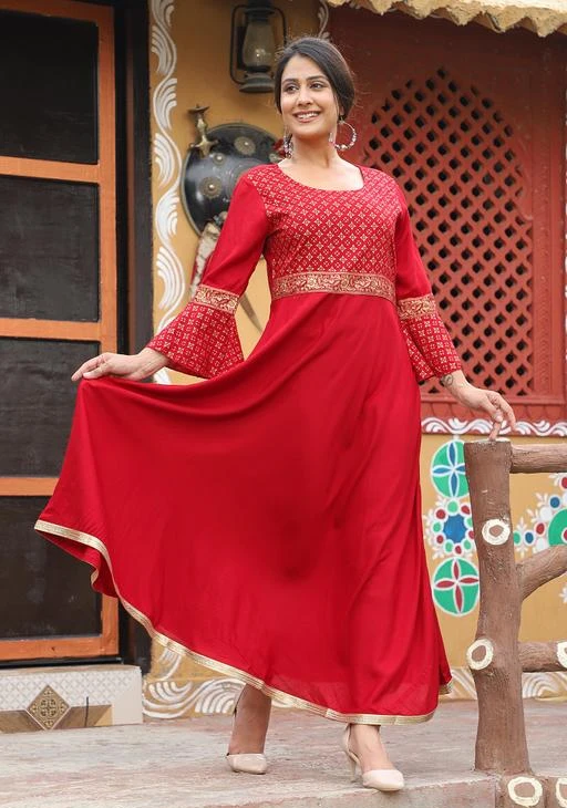 Solid anarkali sale kurti