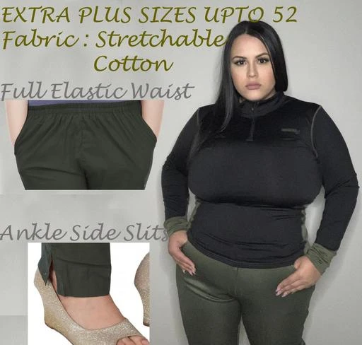 Buy Online Plus Size Black Formal Trouser at best price  Plussin