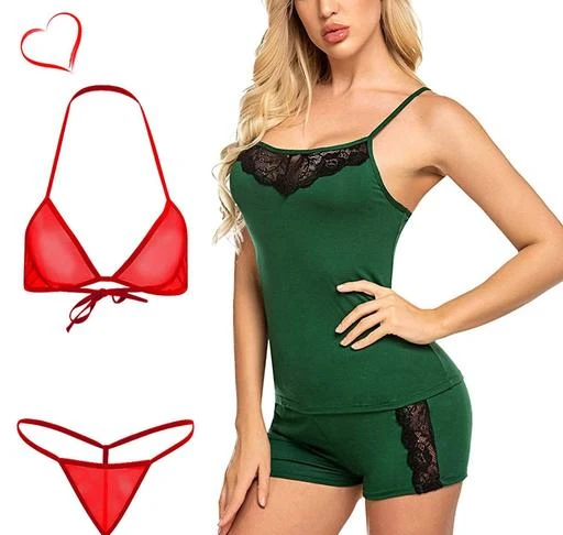 Checkout this latest Lingerie Sets
Product Name: *Women Sexy Solid above knee length BabyDoll short mini dress perfect for every hot night with bra panty set Lingerie set for every hot night sexy nighty for Women Combo Offer*
Fabric: Hosiery
Sleeve Length: Sleeveless
Pattern: Lace
Multipack: 2
Add ons: Set
Sizes:
S, M
Combo Offer smart royal Babydoll dress & Panty|Nightwear/Lingerie/Negligee |Hot & Sexy for Couples Honeymoon First Night Anniversary for Women,Ladies,Girls.Care Instructions: Hand Wash, do not dry clean or bleach or tumble dry, Dry in shade.Fabric: Comfortable Soft Net and Imported Thinnest smooth Spandex finish sliding. Comfortable fit for most women/girls/ladies. This bodysuit lingerie is made of soft net short mini Comfortable & Breathable - Love, closeness and coziness. The soft and skin-friendly fabric ensures the comfort during the loving moment Size : One Size fits most (Bust : 28 to 34 inch) Style: Alluring see through women lingerie/bikini set, Super Hot & Sexy Women babydoll lingerie with panty. simple yet tasteful, sexy yet graceful. Occasion: Perfect for Bedroom, Special nights, Nightwear, Valentine's day dress, Honeymoon. Perfect gift for ladies, wife and girlfriend on valentine's day, wedding night, honeymoon or every hot night sexy babydolls nighty for women hot night dress sexy night Bridal everyday
Easy Returns Available In Case Of Any Issue


SKU: BD-Com112
Supplier Name: ELEGANT SHOPPE

Code: 205-62614407-999

Catalog Name: Divine Alluring Women Lingerie Set
CatalogID_16602757
M04-C09-SC1043