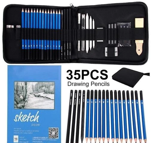 Buy KANBI Art Sketching Pencils Set of 12 Pencils Artist Grade Degree  Pencils 10B 8B 6B 5B 4B 3B 2B B HB 2H 4H and 6H with 6 Stumps and  2 White