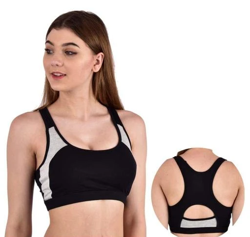 Checkout this latest Sports Bra
Product Name: *Women Padded Sport Bra for Women with Detachable Pads (Black-Grey)*
Fabric: Cotton
Color: Black
Coverage: Full
Closure: Back Closure
Multipack: 1
Occassion: Everyday
Padding: Padded
Print or Pattern Type: Solid
Straps: Regular
Surface Styling: Bows
Type: Sports Bra
Wiring: Non Wired
Add On: Pads
Sizes: 
M (Underbust Size: 34 in, Overbust Size: 36 in) 
L (Underbust Size: 36 in, Overbust Size: 40 in) 
Country of Origin: India
Easy Returns Available In Case Of Any Issue



Catalog Name: Stylus Women Sports Bra
CatalogID_16618780
C79-SC1409
Code: 123-62662503-996
