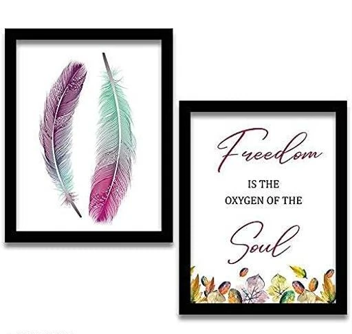 Checkout this latest Paintings
Product Name: *RELANTA-Feather Framed Painting for Living Room - Paintings with Frame for Home and Wall Decor, Multicolor (14 inch x 11 inch, Synthetic Wood) Set of 2*
Material: MDF Wood
Product Length: 10 cm
Product Breadth: 10 cm
Product Height: 10 cm
Leave your guests mesmerized as you change the look of your room with eye-catchy art prints. These decor items come in a variety of themes and sizes that you can choose from. Designed using quality digital printing technology to satisfy your esthetic taste, we use only premium quality Digital Print that is eco-friendly. These designs add an imperial look to your walls and boast of charm. Special series of high definition prints is designed in a very extraordinary way by using a quality of eye popping colours which puts a very attracting reflection towards it. Also it is framed in a black frame. A perfect wall decoration art piece for living room, bedroom, kitchen, dining room, hotel, cafe, bar etc.. This wall decor piece will definitely create the right home accent you want, brighten up your space and impress your guests. To ensure that our canvas prints are delivered in pristine condition, they are packed with utmost care.Unframed Canvas are rolled in Hard Cardboard Roll. For more beautiful and elegant wall arts, visit our storefront 'Rainbow Arts' on Amazon.
Country of Origin: India
Easy Returns Available In Case Of Any Issue


SKU: OKfNOTHD
Supplier Name: RELANTA™

Code: 997-62879013-999

Catalog Name: Fabulous Paintings
CatalogID_16690863
M08-C25-SC1611