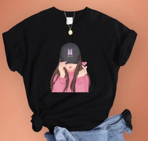 Checkout this latest Tshirts
Product Name: *Women's BTS T-shirt *
Fabric: Cotton
Sleeve Length: Short Sleeves
Pattern: Printed
Net Quantity (N): 1
Sizes:
XS, S (Bust Size: 36 in, Length Size: 25 in) 
M (Bust Size: 38 in, Length Size: 26 in) 
L (Bust Size: 40 in, Length Size: 27 in) 
XL (Bust Size: 42 in, Length Size: 29 in) 
XXL (Bust Size: 44 in, Length Size: 30 in) 
Country of Origin: India
Easy Returns Available In Case Of Any Issue


SKU: BTS-T-shirt-Black
Supplier Name: Pling Bling

Code: 343-62953861-994

Catalog Name: Trendy Graceful Women Tshirts 
CatalogID_16716996
M04-C07-SC1021
