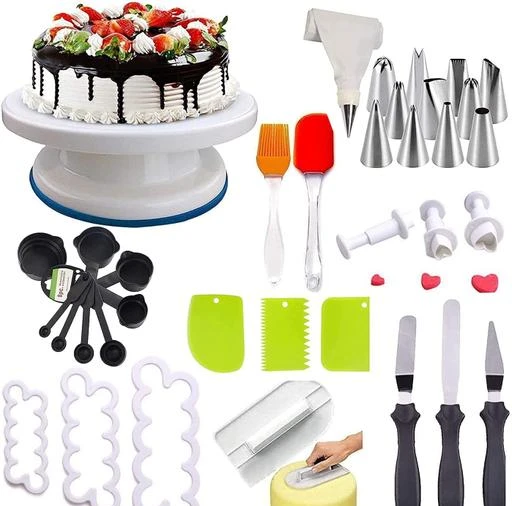 Checkout this latest Cake Making Supplies
Product Name: *SADGURU Cake Decorating Kits Cake Making Tools (Combo 1)*
Material: Plastic
Product Breadth: 11 Cm
Product Height: 11 Cm
Product Length: 4 Cm
Net Quantity (N): Multipack
 Cake Decorating Kits Cake Making Tools ,3 Pieces Dough Scraper,Turntable Revolving Cake Stand,8 Pcs Black Measuring Cups,Nozzle set ,Brush set ,Angular and flat knife , Flower design 3 pcs 
Country of Origin: India
Easy Returns Available In Case Of Any Issue


SKU: Cake Decorating Items Combo of Cake Making Turn Table,12 Piece Cake Nozzle3 Pieces of Dough Scrapper
Supplier Name: SADGURU KITCHEN

Code: 913-63321153-994

Catalog Name: Modern Cake Making Supplies
CatalogID_16831004
M08-C23-SC2317