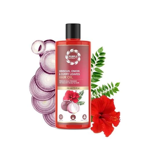  - Purple Naturals Hibiscus Onion Curry Leaves Hair Oil With Natural