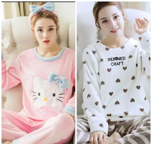 Checkout this latest Nightsuits
Product Name: *Stylish Women Wool Winter Night Suits*
Top Fabric: Wool
Bottom Fabric: Wool
Top Type: Tshirt
Bottom Type: Pyjamas
Sleeve Length: Long Sleeves
Pattern: Self-Design
Net Quantity (N): 2
Sizes:
XL (Top Bust Size: 38 in, Top Length Size: 25 in, Bottom Waist Size: 36 in, Bottom Hip Size: 38 in, Bottom Length Size: 36 in) 
It's best fabric winter nightsuit for women it will feel comfortable in this winter season
Country of Origin: India
Easy Returns Available In Case Of Any Issue


SKU: Vipin-1285
Supplier Name: YASHASVI FASHION

Code: 138-63478128-0081

Catalog Name: Stylish Women Wool Winter Night Suits
CatalogID_16878912
M04-C10-SC1045