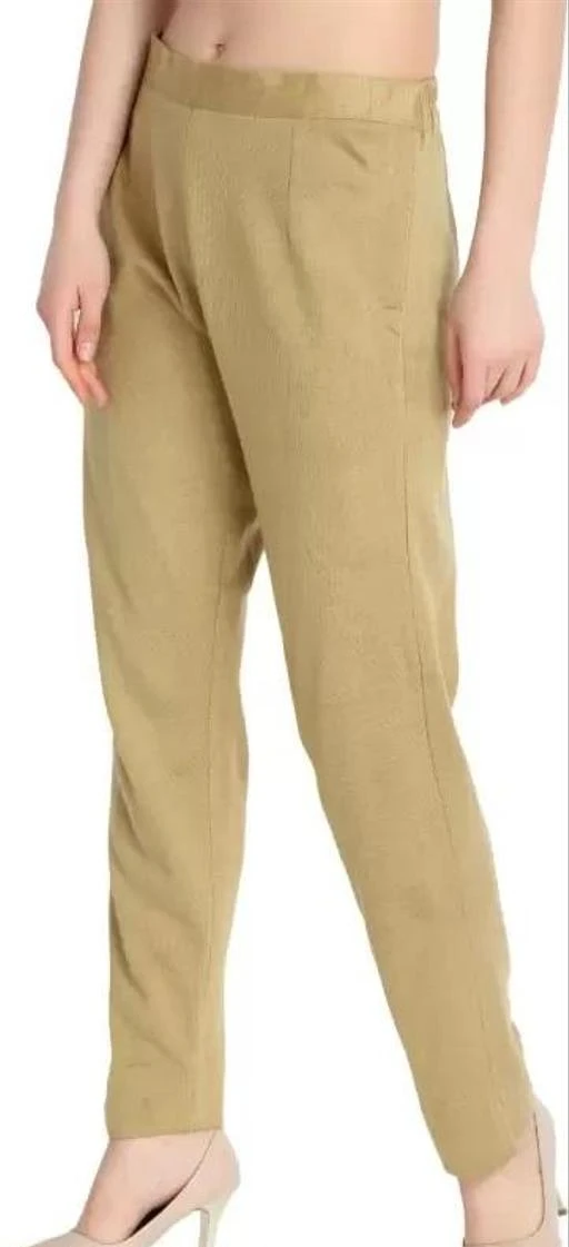  City Fashion Women Solid Carmelbeige Woolen Trousers / Classic