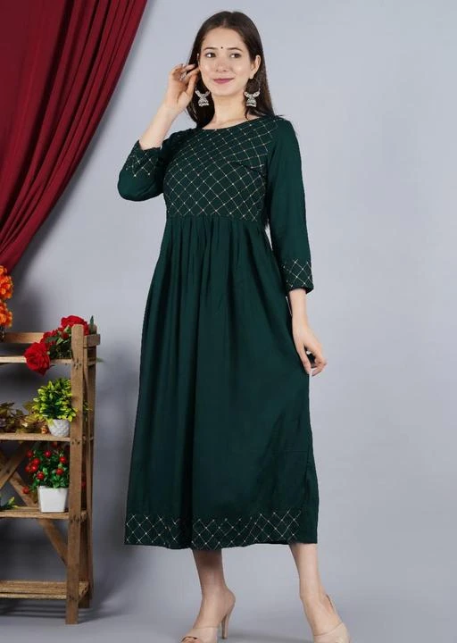 Checkout this latest Kurtis
Product Name: *Charvi Ensemble Kurtis*
Fabric: Rayon
Sleeve Length: Three-Quarter Sleeves
Pattern: Embroidered
Combo of: Single
Sizes:
L (Bust Size: 40 in) 
XL (Bust Size: 42 in) 
XXL (Bust Size: 44 in) 
An amazing range of Women Kurta in soft and solid colors that looks perfect for regular wear. With beautiful designs and patterns, these apparels are very stylish and comfortable too. Get rid of the 'regular' look this season wearing this Kurta with a perfect blend of comfort and traditional style, Straight Fit Kurta along with Round Neck. Tailored from Kurta : Rayon, this Kurta will keep you at easy all day long. Team this Kurta with Jeans, Leggings, Trousers, Pants or Palazzos. Disclaimer : There might be slight variation in the actual color of the product due to different screen resolution.
Country of Origin: India
Easy Returns Available In Case Of Any Issue


SKU: DZ534
Supplier Name: CHARVI CREATIONS

Code: 224-63628282-9911

Catalog Name: Charvi Ensemble Kurtis
CatalogID_16927153
M03-C03-SC1001