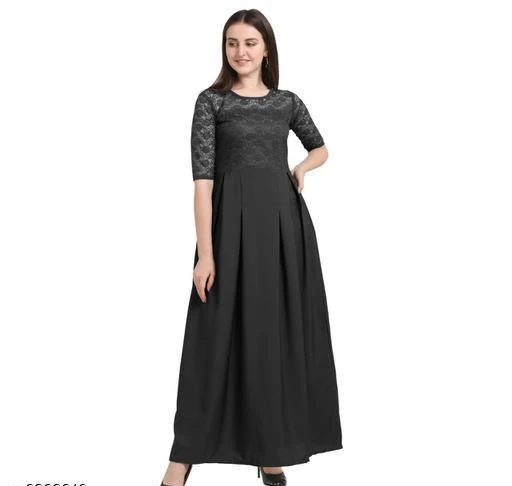 Checkout this latest Dresses
Product Name: *Women's Solid Black Crepe Dress*
Fabric: Crepe
Sleeve Length: Short Sleeves
Pattern: Solid
Multipack: 1
Sizes:
S (Bust Size: 36 in, Length Size: 52 in) 
M (Bust Size: 38 in, Length Size: 52 in) 
L (Bust Size: 40 in, Length Size: 52 in) 
XL (Bust Size: 42 in, Length Size: 52 in) 
XXL (Bust Size: 44 in, Length Size: 52 in) 
Easy Returns Available In Case Of Any Issue


SKU: Black
Supplier Name: S Retails

Code: 972-6368610-129

Catalog Name: Comfy Latest Women Dresses
CatalogID_1012561
M04-C07-SC1025