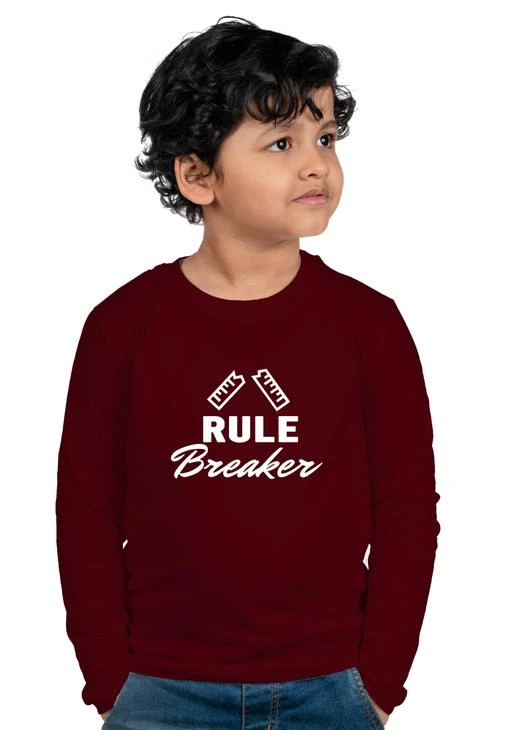 Checkout this latest Tshirts & Polos
Product Name: *Chombooka Pure Cotton Fabric Kids Graphic Printed Fullsleeve T Shirt (Rule Breaker)*
Fabric: Cotton
Sleeve Length: Long Sleeves
Pattern: Printed
Multipack: Single
Sizes: 
2-3 Years, 3-4 Years, 4-5 Years, 5-6 Years, 6-7 Years, 7-8 Years, 8-9 Years, 9-10 Years, 10-11 Years, 11-12 Years, 12-13 Years, 13-14 Years, 14-15 Years
Country of Origin: India
Easy Returns Available In Case Of Any Issue


SKU: Kids_Rule_Breaker_Maroon_Fullsleeve
Supplier Name: Dream Creations

Code: 313-63826607-006

Catalog Name: Cutiepie Classy Boys Tshirts
CatalogID_16989737
M10-C32-SC1173