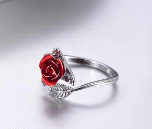 fcity.in - Destiny Jewel Red Rose Silver Flower Leaves Resizable