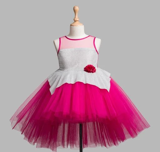 Fuchsia Silk Taffeta Balloon Dress For Girls Design by BYB PREMIUM at  Pernias Pop Up Shop 2023