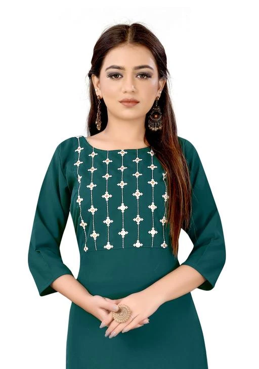Checkout this latest Kurtis
Product Name: *Classic Crape Fabric Olive Color Embroidery Stiched Kurti*
Fabric: Cotton
Sleeve Length: Three-Quarter Sleeves
Pattern: Printed
Combo of: Single
Sizes:
S (Bust Size: 36 in, Size Length: 43 in) 
M (Bust Size: 38 in, Size Length: 43 in) 
L (Bust Size: 40 in, Size Length: 43 in) 
XL (Bust Size: 42 in, Size Length: 43 in) 
This kurti is fashioned on pure crape fabric enriched with beautiful embroidered work done as shown. This stitched kurti is perfect to pick for casual wear.This attractive kurti will surely fetch you compliments for your rich sense of style.
Country of Origin: India
Easy Returns Available In Case Of Any Issue


SKU: BF-10
Supplier Name: Bhakti_Fashion.

Code: 343-64157834-994

Catalog Name: Abhisarika Fabulous Kurtis
CatalogID_17097158
M03-C03-SC1001