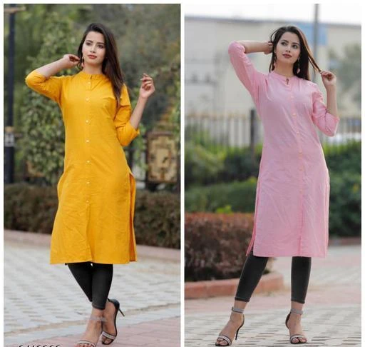 Checkout this latest Kurtis
Product Name: *Women Cotton High- Slit Solid Yellow Kurti*
Fabric: Cotton
Sleeve Length: Three-Quarter Sleeves
Pattern: Solid
Combo of: Combo of 2
Sizes:
M (Bust Size: 42 in, Size Length: 42 in) 
L, XL, XXL
Country of Origin: India
Easy Returns Available In Case Of Any Issue


SKU: MFWK_8
Supplier Name: Manyavar Boutique

Code: 674-6416262-3501

Catalog Name: Women Cotton High- Slit Solid Yellow Kurti
CatalogID_1020689
M03-C03-SC1001