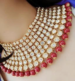 VAMA Cloth Collar Neck Golden Choker Necklace Crystal Stone Necklace Set  for Women Fabric Choker Price in India - Buy VAMA Cloth Collar Neck Golden Choker  Necklace Crystal Stone Necklace Set for
