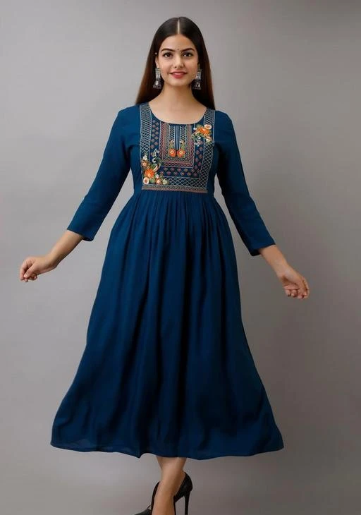 Checkout this latest Kurtis
Product Name: *Aagyeyi Fabulous Kurtis*
Fabric: Crepe
Sleeve Length: Three-Quarter Sleeves
Pattern: Printed
Combo of: Single
Sizes:
S (Bust Size: 36 in, Size Length: 48 in) 
M (Bust Size: 38 in, Size Length: 48 in) 
L (Bust Size: 40 in, Size Length: 48 in) 
XL (Bust Size: 42 in, Size Length: 48 in) 
XXL (Bust Size: 44 in, Size Length: 48 in) 
Womens Rayon Embroidery long kurta, trendy kurta, partywear kurta, festival wear kurta, Anarkali kurta 
Country of Origin: India
Easy Returns Available In Case Of Any Issue


SKU: WT037BLUE
Supplier Name: Khunas Arts

Code: 884-64626891-9951

Catalog Name: Aagyeyi Fabulous Kurtis
CatalogID_17247547
M03-C03-SC1001