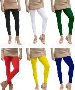Elegant Trendy Women Solid Cotton Lycra Ankle Length Leggings