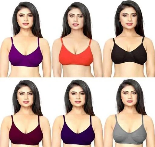 Checkout this latest Bra
Product Name: *WOMEN COTTON NON PADDED PLAIN T SHIRTS BRA COMBO PACK OF 6 MULTICOLOR BRA COLOR MAY VARY*
Fabric: Cotton
Print or Pattern Type: Solid
Padding: Lightly
Type: Tshirt Bra
Wiring: Non Wired
Seam Style: Seamless
Net Quantity (N): 6
Add On: Straps
Sizes:
28A, 30A (Underbust Size: 29 in, Overbust Size: 30 in) 
32A (Underbust Size: 31 in, Overbust Size: 32 in) 
34A (Underbust Size: 33 in, Overbust Size: 34 in) 
36A (Underbust Size: 35 in, Overbust Size: 36 in) 
38A (Underbust Size: 37 in, Overbust Size: 38 in) 
40A
WOMEN SPORTS BRA COTTON BRA LADIES BRA COMBO SEAMLESS BRA FULL COVERAGE BRA BRA COMBO PACK WOMEN BRA PLAIN BRA COMBO LADIES BRA T SHIRT BRA SPORTS BRA GIRLS BRA WOMEN BRA COMBO
Country of Origin: India
Easy Returns Available In Case Of Any Issue


SKU: WOMEN COTTON NON PADDED PLAIN T SHIRTS BRA COMBO PACK OF 6 MULTICOLOR BRA COLOR MAY VARY
Supplier Name: A2Z SOLUTIONS

Code: 532-65522196-992

Catalog Name: Sassy Women Bra
CatalogID_17536407
M04-C09-SC1041