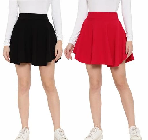  Rl Fashion Women Stretch Waist Flared Mini Skater Short Skirt /