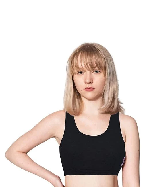 Buy DChica Sports Bra for Girls, Cotton Non-Padded Full Coverage