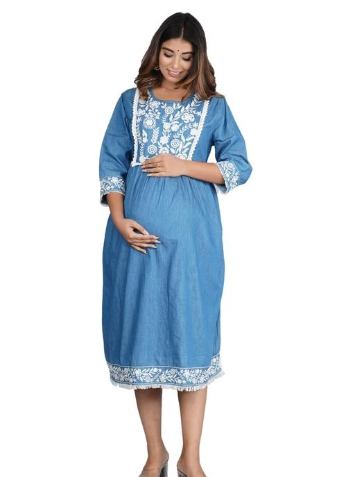 Fcity In Maternity Denim Kurti For Women Post Pregnancy And Pregnancy Classy