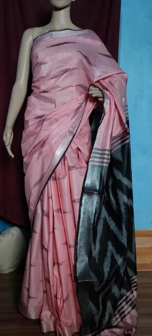 Fcity In Trendy Cotton Blend Ikkat Saree Charvi Attractive Sarees