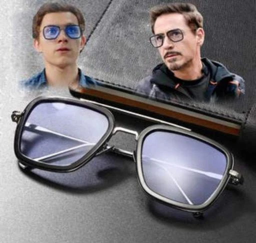 Tony Stark Avengers End Game Sunglasses Square Frames For Men And Women Blue Candy