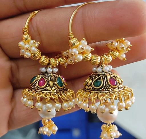 Checkout this latest Earrings & Studs
Product Name: *Raj Jewellery hoop jhumka earrings (Bali Jumka) for girls and woman for Every occasion , Wedding, Enagagement, Haldi, Traditional wear, Diwali, Holi, Pongal, Makarsankranti, Eid, etc.*
Base Metal: Alloy
Plating: Gold Plated
Sizing: Non-Adjustable
Stone Type: Pearls
Type: Jhumkhas
Net Quantity (N): 1
We made a Pearl Attached hoop jhumka earrings (Bali jhumka)for girls and women for multiple events, occasions & ceremonies like festivals, Navratri, mehandi, haldi, sangeet, engagement, wedding, Dandia , reception, baby shower, party or fashion shows . Every woman will fall in love with these in-season earrings. Raj Jewellery has absolute range of earrings such as jhumki, dangle & drops, chandbali, studs, hoops, chandelier, hanging, jhumka, ear chain, chain link. we also bring an exclusive assortment of fashion jewellery & accessories like kundan jewellery, pearls jewellery, meenakari or , silver or oxidise jewellery used for navratri, peacock inspired jewellery, floral , vacation jewellery, casual jewellery, bridal jewellery, multi-color jewellery, minimal jewellery, traditional or ethnic jewellery, trendy, stylish & fancy jewellery, work wear jewellery, western jewellery, antique jewellery, etc
Country of Origin: India
Easy Returns Available In Case Of Any Issue


SKU: 4k 002 bali White moti
Supplier Name: RAJ IMITATION JEWELLERY

Code: 611-66720422-991

Catalog Name: Stylo Earrings & Studs
CatalogID_17927355
M05-C11-SC1091