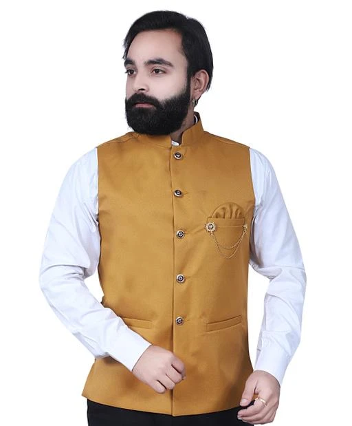 Checkout this latest Ethnic Jackets
Product Name: *Men Director Ethnic Modi Jacket*
Fabric: Cotton Slub
Sleeve Length: Sleeveless
Pattern: Solid
Combo of: Single
Sizes: 
M (Length Size: 24 in) 
L (Length Size: 25 in) 
XL (Length Size: 26 in) 
Fancy Party wear Ethnic Modi jacket / Nehru jacket / koti
Country of Origin: India
Easy Returns Available In Case Of Any Issue


SKU: Director_ethnic_modi_jacket_Gold
Supplier Name: sp_sons

Code: 035-67362835-9991

Catalog Name: Stylish Men Ethnic Jackets
CatalogID_18145899
M06-C14-SC1202