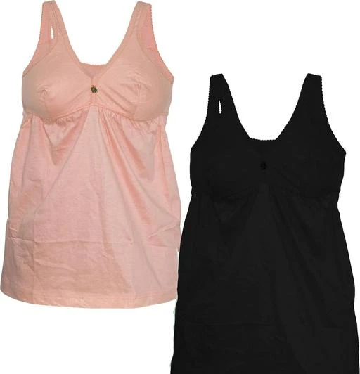  Tj Womens Camisole Slips Orangeblack Combo Pack Of 2 / Stylish  Women