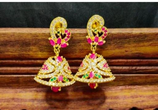 Flipkartcom  Buy manohar Rold Gold gold plated Jhumka earing Gold Design  MG1191 J Brass Jhumki Earring Online at Best Prices in India