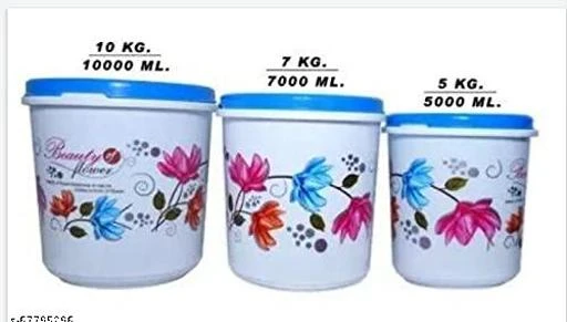 Checkout this latest Jars & Containers_1000-1500
Product Name: *Plastic Container Round Floral Print (5,7,10)kg storage blue color Jars & Container *
Material: Plastic
Type: Kitchen Storage
Lid Type: Without Lid
Color: Blue
Multipack: 1
Containers (set of 3) come in a set of 3 with a storage capacity of 5 litres, 7 litres and 10 litres respectively. Bright flora milky print adorns the body and it has a blue easy to open cap. The canisters are transparent and you can see what is inside without opening it.
Easy Returns Available In Case Of Any Issue


SKU: floral print blue
Supplier Name: Radhe dresses

Code: 244-67795296-996

Catalog Name: Classic Jars & Container
CatalogID_18293317
M08-C23-SC1428