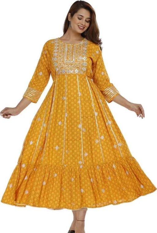 Checkout this latest Kurtis
Product Name: *
BABLU EXPORT WOMEN Yellow KURTI Women's Rayon Embroidered Work Full Stitched Gown Anarkali Kurta*
Fabric: Rayon
Sleeve Length: Three-Quarter Sleeves
Pattern: Embroidered
Combo of: Single
Sizes:
M, L, XL, XXL
IT’S A VERY BEAUTIFUL WOMEN ANARKALI LONG DRESS FOR PARTY AND OTHER OCCASION. IT’S A DESIGN WITH GOTTA & EMBERODERY WORK , TYPE ANARKALI, LENGTH -50. SIZE M-40, L42,XL-44,XXL-46 PLEASE DRY IN SHADE AFTER WASH. SPECIAL NOTE PRINT WILL NOT GONE OUT IT'S GUARNTEE. 
Country of Origin: India
Easy Returns Available In Case Of Any Issue


SKU: YELLOW ANARKALI GOWN
Supplier Name: BABLU EXPORTS

Code: 865-67907214-9991

Catalog Name: Jivika Sensational Kurtis
CatalogID_18332187
M03-C03-SC1001