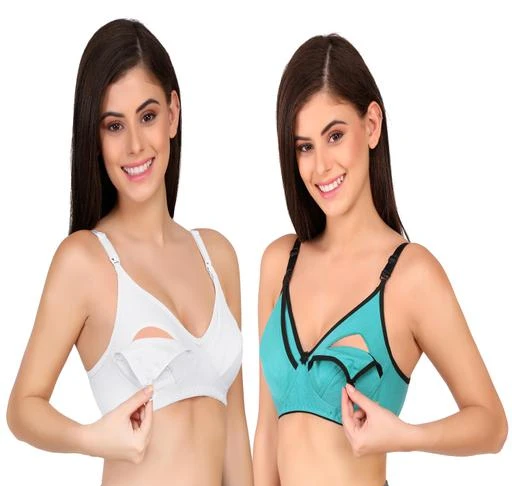 Checkout this latest Feeding Bra
Product Name: *Sassy Women Feeding Bra*
Fabric: Polycotton
Net Quantity (N): 2
 Bra has unique style that helps you make comfort. This Bra Makes You Look Bustier And Originally Proper In Shape. You Can Wear This Bra With Your Everyday Clothes.These bras are soft Non-padded Non wired. Come with fully adjustable and stretchable straps.These bras for women is skin friendly and quite high on comfort.Three rows of double hook & eye closures.
Sizes: 
32C (Overbust Size: 32 in, Underbust Size: 30 in) 
34C (Overbust Size: 34 in, Underbust Size: 32 in) 
36C (Overbust Size: 36 in, Underbust Size: 34 in) 
38C (Overbust Size: 38 in, Underbust Size: 36 in) 
40C (Overbust Size: 40 in, Underbust Size: 38 in) 
XXL (Overbust Size: 42 in, Underbust Size: 40 in) 
XXXL (Overbust Size: 44 in, Underbust Size: 42 in) 
Country of Origin: India
Easy Returns Available In Case Of Any Issue


SKU: 2MOM-WHITE-GREEN-2PC-
Supplier Name: Alvi Garments

Code: 752-68334147-994

Catalog Name: Sassy Women Feeding Bra
CatalogID_18476345
M04-C53-SC1824