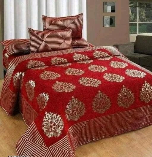 Checkout this latest Bedsheets_1500-2000
Product Name: *Classic Fashionable 100 X 90 Double Bedsheet*
Fabric: Chenille
No. Of Pillow Covers: 2
Thread Count: 160
Multipack: Pack Of 1
Sizes:
Queen (Length Size: 100 in Width Size: 90 in Pillow Length Size: 27 in Pillow Width Size: 17 in) 
Country of Origin: India
Easy Returns Available In Case Of Any Issue


Catalog Rating: ★4.3 (35)

Catalog Name: Classic Fashionable 100 X 90 Double Bedsheets
CatalogID_1093734
C53-SC1101
Code: 9401-6852264-2523