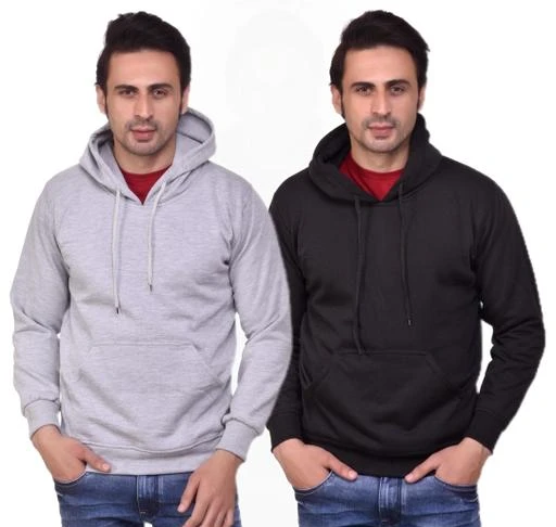 Checkout this latest Sweatshirts
Product Name: *SMAN Full Sleeve Cotton blend Fleece Hooded Sweat Shirt for Men | Combo Pack of 2 | Multicolor |*
Fabric: Fleece
Sleeve Length: Long Sleeves
Pattern: Solid
Net Quantity (N): 2
Sizes:
M (Chest Size: 42 in, Length Size: 27 in) 
L (Chest Size: 44 in, Length Size: 28 in) 
XL (Chest Size: 46 in, Length Size: 29 in) 
XXL (Chest Size: 48 in, Length Size: 30 in) 
XXXL (Chest Size: 50 in, Length Size: 31 in) 
• Material: Poly Cotton; Premium Export Quality Branded Full Sleeve Hooded sweatshirt for Men. Our Sweatshirt consists of 300GSM fleece which is perfect to keep you warm during light to moderate winters, It feels super soft on your skin. Can be layered for heavy winters. The dyeing gives it superior color fastness. Perfect for people who prefer quality products at affordable prices.
• Pockets: Comes with 2 pockets, to store your essentials or simply hands when it gets too cold outside.
• Fit Type: Regular Fit
• Size Chart: Available in the size M-42, L-44, XL-46, 2XL-48 and 3XL-50
Country of Origin: India
Easy Returns Available In Case Of Any Issue


SKU: ST-Hood- Grey and Black 
Supplier Name: SMAN Enterprises

Code: 698-68682783-8992

Catalog Name: Fancy Designer Men Sweatshirts
CatalogID_18610052
M06-C14-SC1207
