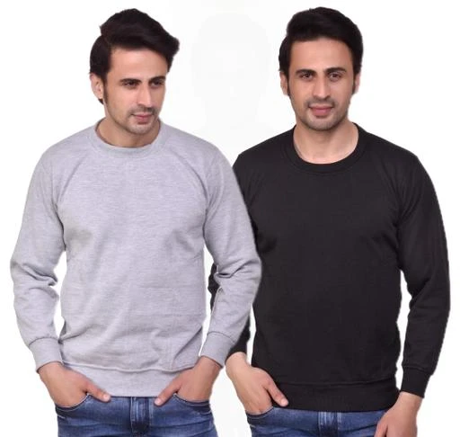 Checkout this latest Sweatshirts
Product Name: *SMAN Full Sleeve Cotton Blend Fleece Round Neck Sweat Shirt for Men | Combo Pack of 2 | Multicolor |*
Fabric: Fleece
Sleeve Length: Long Sleeves
Pattern: Solid
Net Quantity (N): 2
Sizes:
M (Chest Size: 42 in, Length Size: 27 in) 
L (Chest Size: 44 in, Length Size: 28 in) 
XL (Chest Size: 46 in, Length Size: 29 in) 
XXL (Chest Size: 48 in, Length Size: 30 in) 
XXXL (Chest Size: 50 in, Length Size: 31 in) 
• Material: Poly Cotton; Premium Export Quality Branded Full Sleeve Round Neck sweatshirt for Men. Our Sweatshirt consists of 300GSM fleece which is perfect to keep you warm during light to moderate winters, It feels super soft on your skin. Can be layered for heavy winters. The dyeing gives it superior color fastness. Perfect for people who prefer quality products at affordable prices.
• Pockets: Comes with 2 pockets, to store your essentials or simply hands when it gets too cold outside.
• Fit Type: Regular Fit
• Size Chart: Available in the size M-42, L-44, XL-46, 2XL-48 and 3XL-50
Country of Origin: India
Easy Returns Available In Case Of Any Issue


SKU: STRN-Grey and Black 
Supplier Name: SMAN Enterprises

Code: 398-68699592-8992

Catalog Name: Comfy Ravishing Men Sweatshirts
CatalogID_18614494
M06-C14-SC1207