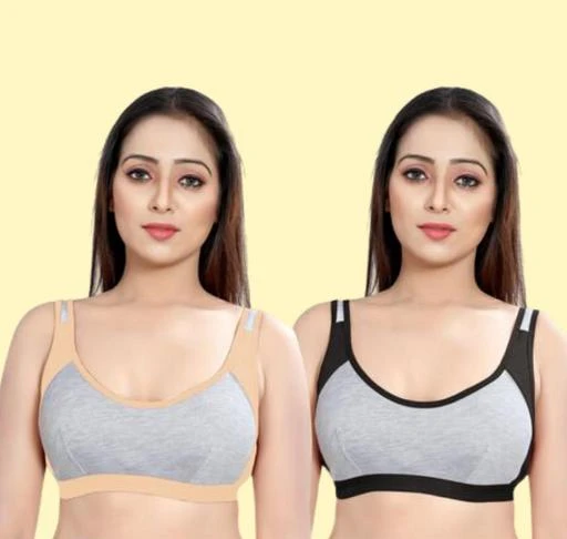 Checkout this latest Sports Bra
Product Name: *Apnagift Women Sports Bra | Fancy Cotton Blend Bra | Women Non Padded Sports Bra*
Fabric: Cotton Blend
Color: Grey
Coverage: Full
Closure: Slip-on
Net Quantity (N): 2
Occassion: Everyday
Padding: Non Padded
Print or Pattern Type: Colourblock
Straps: Regular
Type: Sports Bra
Wiring: Non Wired
paras trade Women Bras which is especially crafted soothing cotton elastane stretch fabric for all the romantic,stylish ladies and girls. They come in pop vibrant colours .The set comes with fully adjustable and stretchable straps,this Heavily padded,non wired bra gives utmost support and comfort,beautiful lingerie set that looks elegant as well as classy,and is designed to suit your contours.  Country of Origin : India
Sizes: 
32A (Underbust Size: 30 in, Overbust Size: 31 in) 
Country of Origin: India
Easy Returns Available In Case Of Any Issue


SKU: qCkkApxn
Supplier Name: Apnagift

Code: 812-68928884-992

Catalog Name: Fancy Women Sports Bra
CatalogID_18697045
M04-C54-SC1409