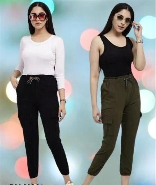 Checkout this latest Trousers & Pants
Product Name: *Trendy Joggers Pants and Toko Stretchable Cargo Pants for Girls and women's - Combo Pack of 2*
Fabric: Cotton Blend
Pattern: Solid
Sizes: 
26, 28 (Waist Size: 28 in) 
30 (Waist Size: 30 in) 
Trendy Joggers Pants and Toko Stretchable Cargo Pants for Girls and women's - Combo Pack of 2
Country of Origin: India
Easy Returns Available In Case Of Any Issue


SKU: black_green_toko
Supplier Name: Hari Collections

Code: 014-70160964-998

Catalog Name: Pretty Graceful Women Trousers & Pants
CatalogID_19114721
M04-C08-SC1034