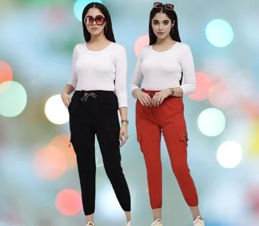 Checkout this latest Trousers & Pants
Product Name: *Trendy Joggers Pants and Toko Stretchable Cargo Pants for Girls and women's - Combo Pack of 2*
Fabric: Cotton Blend
Pattern: Solid
Sizes: 
26, 28 (Waist Size: 28 in) 
30 (Waist Size: 30 in) 
Trendy Joggers Pants and Toko Stretchable Cargo Pants for Girls and women's - Combo Pack of 2
Country of Origin: India
Easy Returns Available In Case Of Any Issue


SKU: Red_black_toko
Supplier Name: Hari Collections

Code: 704-70161750-998

Catalog Name: Classic Latest Women trouser
CatalogID_19115002
M04-C08-SC1034