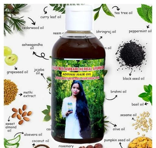 Divya Shri Adivasi Hair Oil  Long Shiny And Strong Hairs  100 Pure  Herbal And Ayurvedic  Pack Of 3 Bottle 1500 Ml  VeganMall